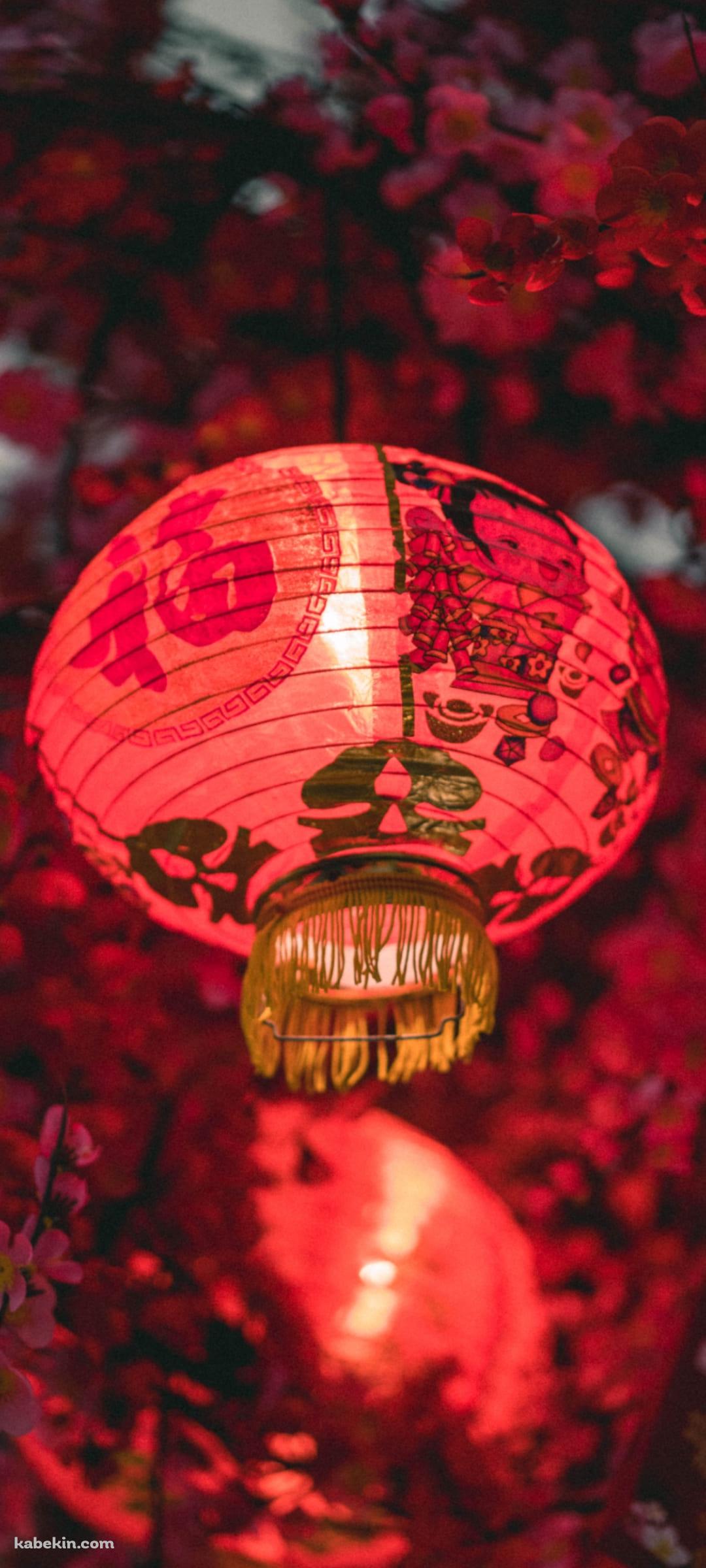 中国 元宵節 春節 赤い提灯・ランタンのAndroidの壁紙(1080px x 2400px) スマホ用