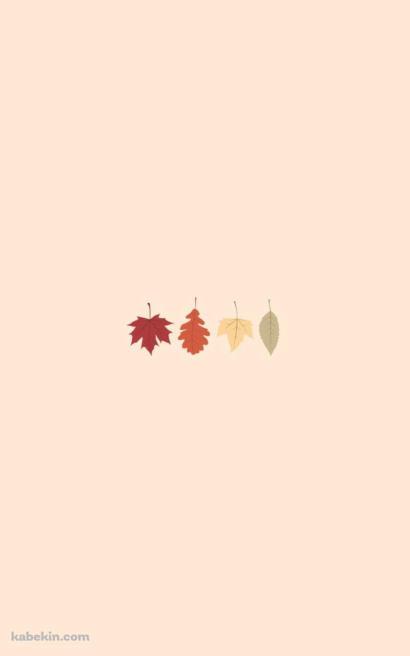 落ち葉 紅葉 ミニマル イラストのAndroidの壁紙(800px x 1280px) スマホ用