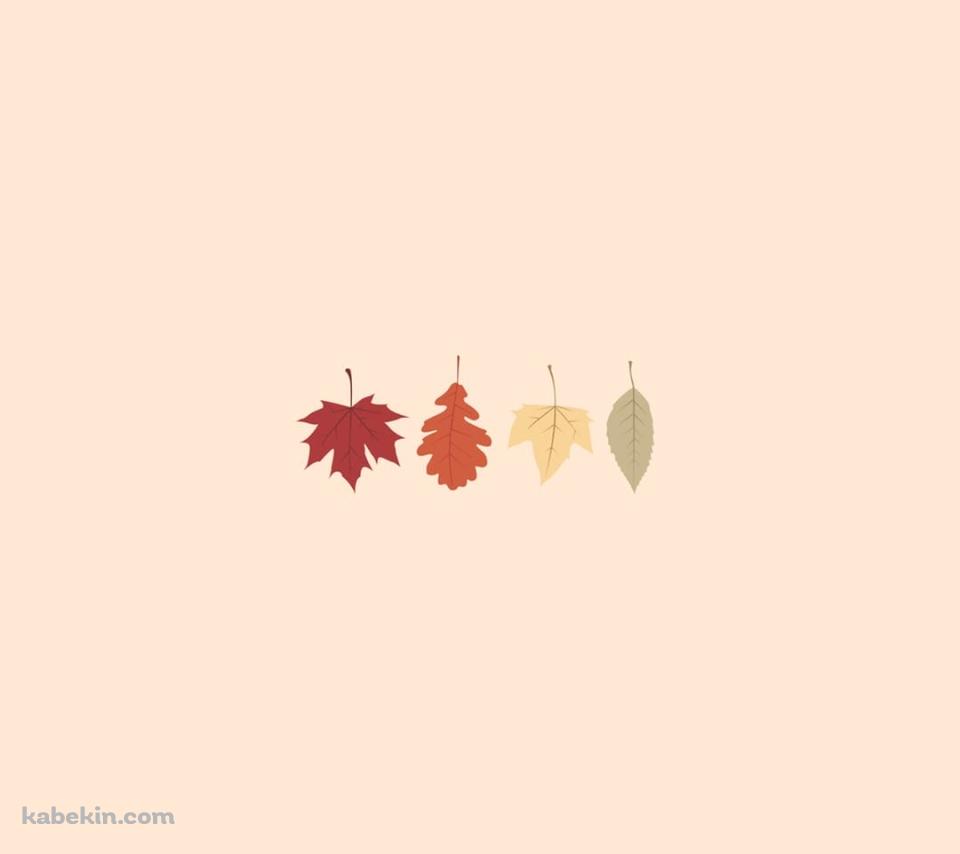 落ち葉 紅葉 ミニマル イラストのAndroidの壁紙(960px x 854px) スマホ用