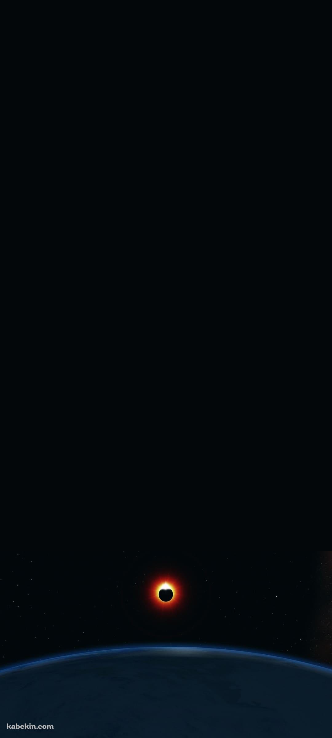 青い地球 赤く光る惑星 衛星のAndroidの壁紙(1080px x 2400px) スマホ用