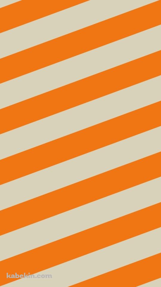 オレンジのボーダー柄のAndroidの壁紙(540px x 960px) スマホ用
