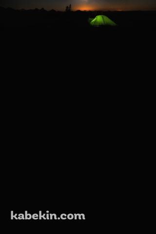 銀河 緑のテント キャンプのAndroidの壁紙(320px x 480px) スマホ用