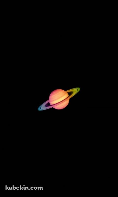 オレンジの惑星 土星 ミニマルのAndroidの壁紙(480px x 800px) スマホ用