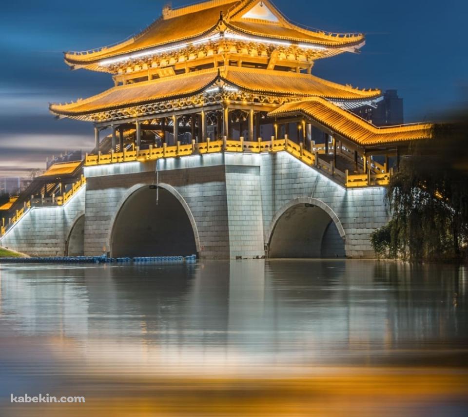 中国の金色の寺院のAndroidの壁紙(960px x 854px) スマホ用