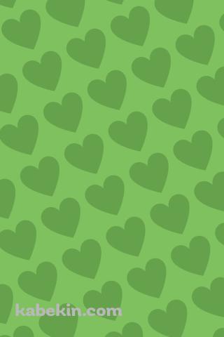 淡い緑色のハートのロゴのAndroidの壁紙(320px x 480px) スマホ用