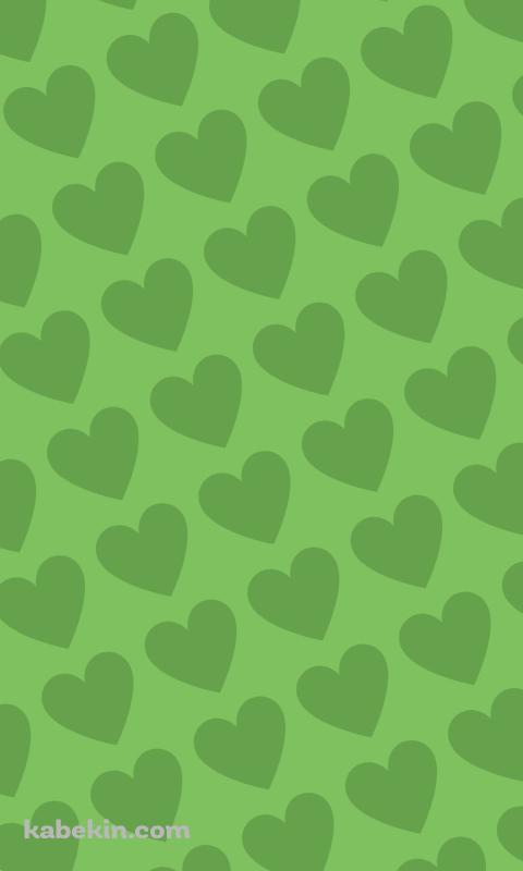 淡い緑色のハートのロゴのAndroidの壁紙(480px x 800px) スマホ用