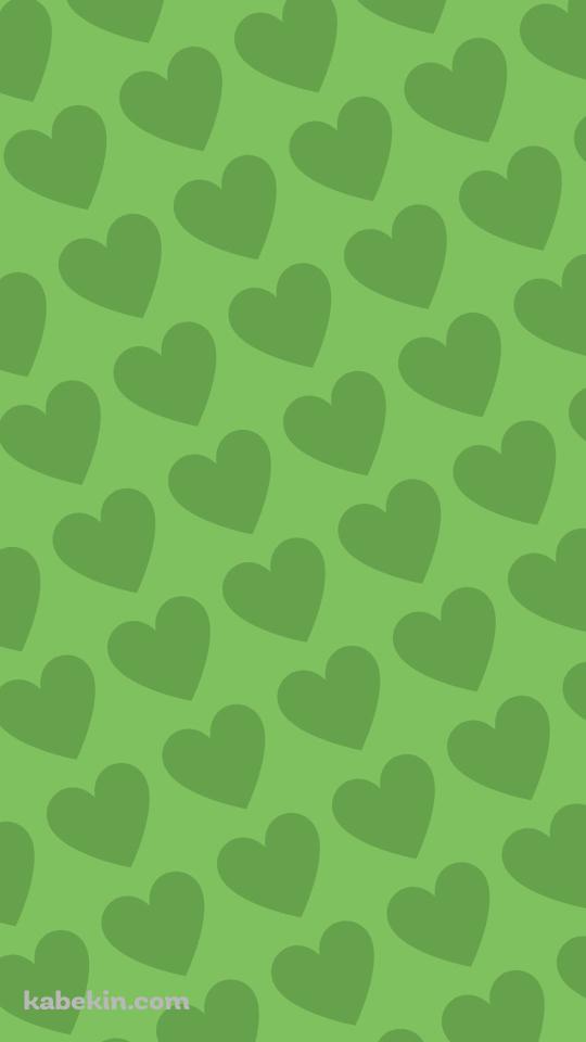淡い緑色のハートのロゴのAndroidの壁紙(540px x 960px) スマホ用
