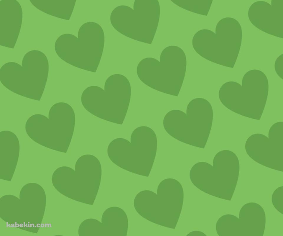 淡い緑色のハートのロゴのAndroidの壁紙(960px x 800px) スマホ用