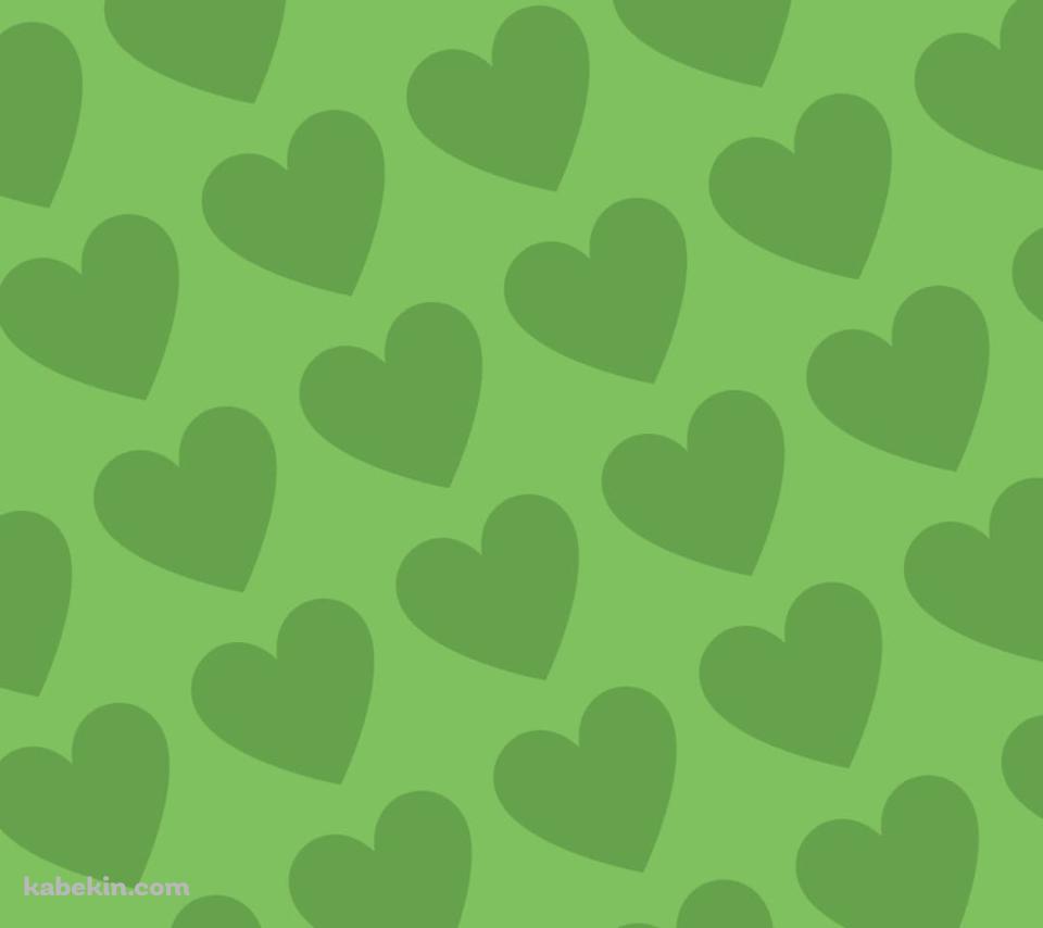 淡い緑色のハートのロゴのAndroidの壁紙(960px x 854px) スマホ用