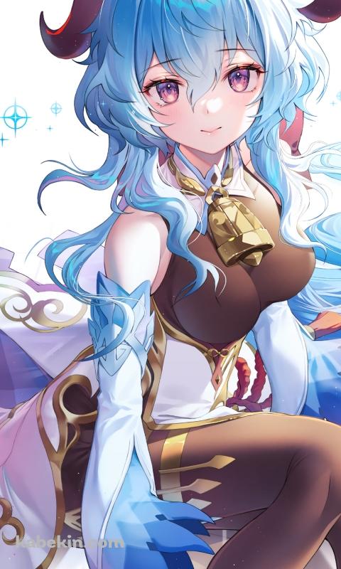 原神インパクト 座っている甘雨(かんう)のAndroidの壁紙(480px x 800px) スマホ用