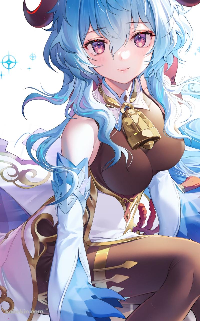 原神インパクト 座っている甘雨(かんう)のAndroidの壁紙(800px x 1280px) スマホ用