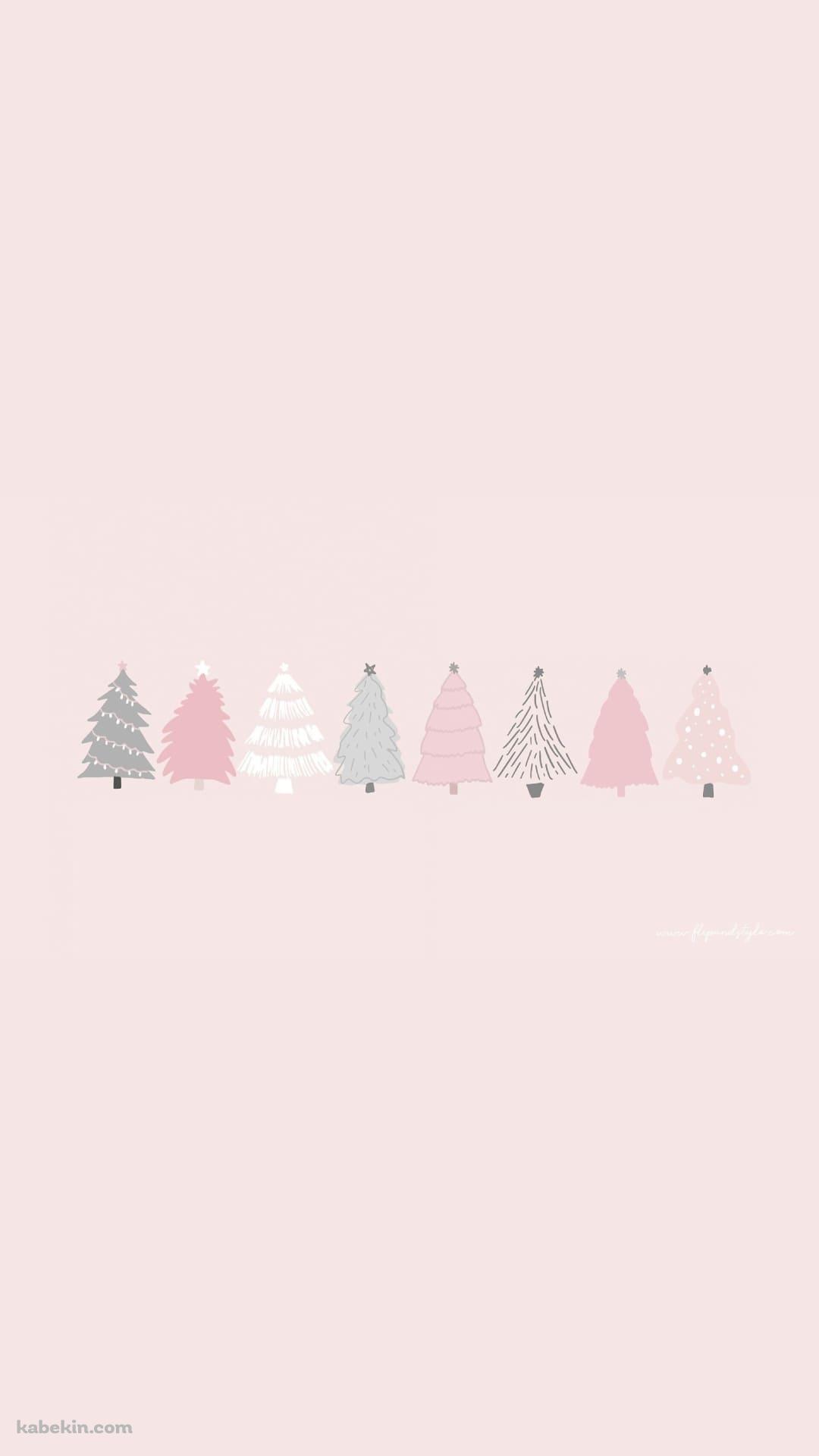 ピンク かわいいクリスマス・ツリーのAndroidの壁紙(1080px x 1920px) スマホ用