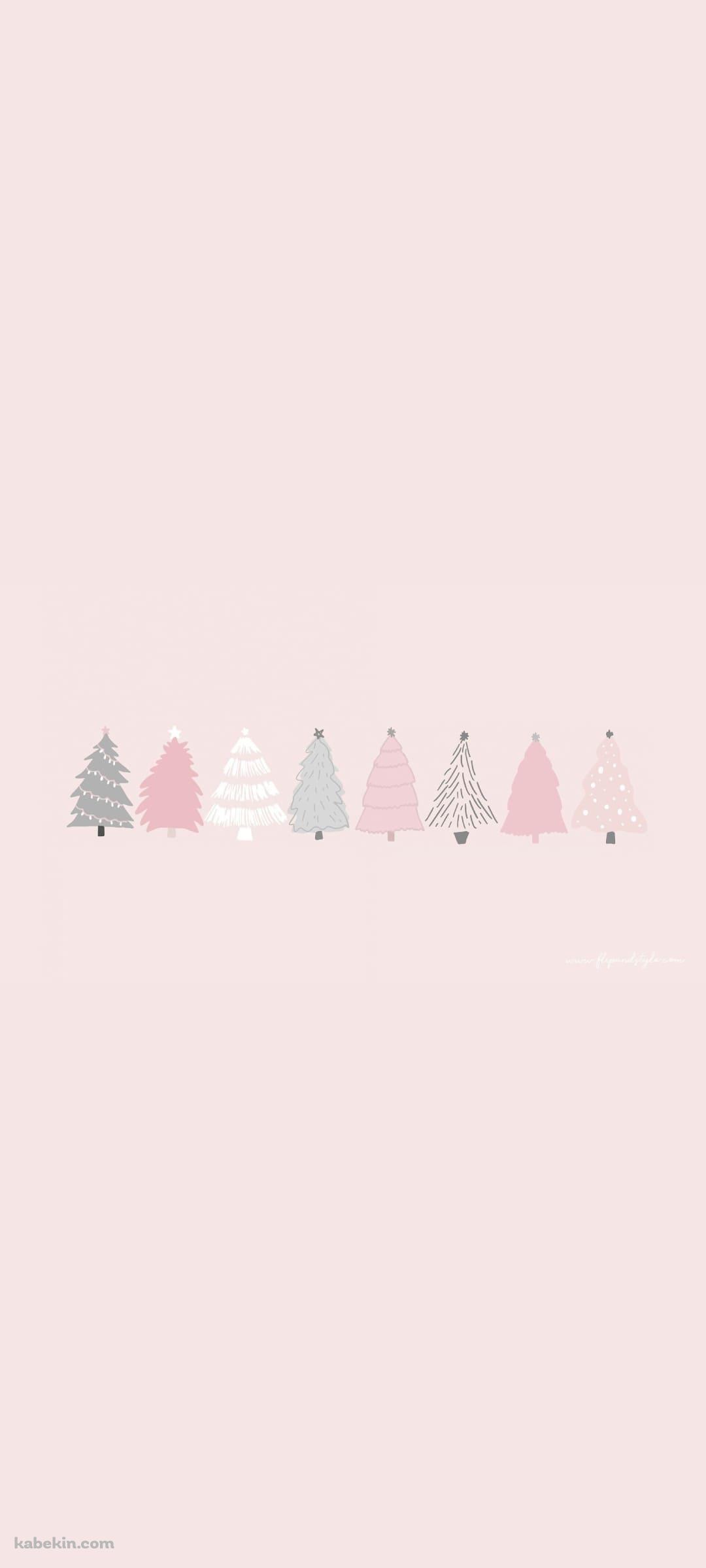 ピンク かわいいクリスマス・ツリーのAndroidの壁紙(1080px x 2400px) スマホ用