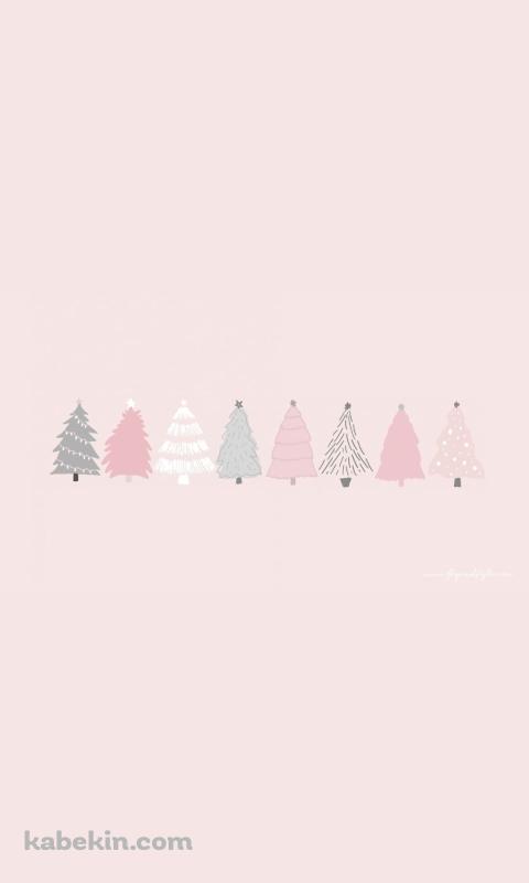 ピンク かわいいクリスマス・ツリーのAndroidの壁紙(480px x 800px) スマホ用