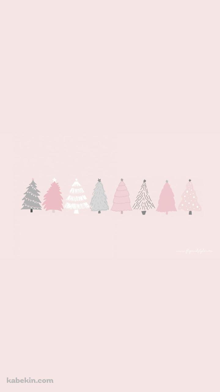 ピンク かわいいクリスマス・ツリーのAndroidの壁紙(720px x 1280px) スマホ用