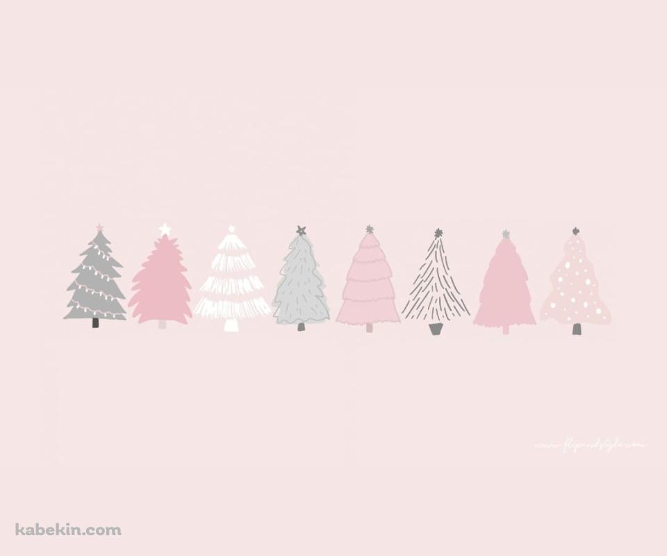 ピンク かわいいクリスマス・ツリーのAndroidの壁紙(960px x 800px) スマホ用