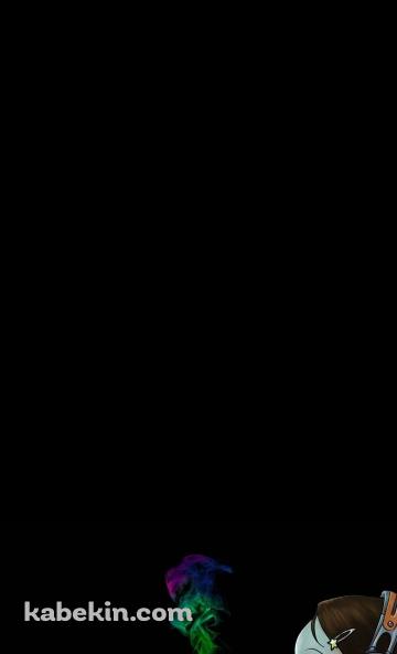 カラフルな煙 タバコを吸う女性 ヘッドフォンのAndroidの壁紙(360px x 592px) スマホ用