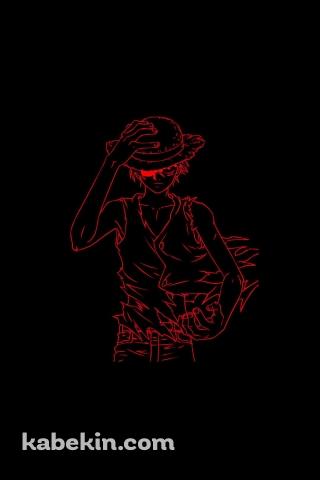 ONE PIECE 赤い麦わらのルフィのAndroidの壁紙(320px x 480px) スマホ用