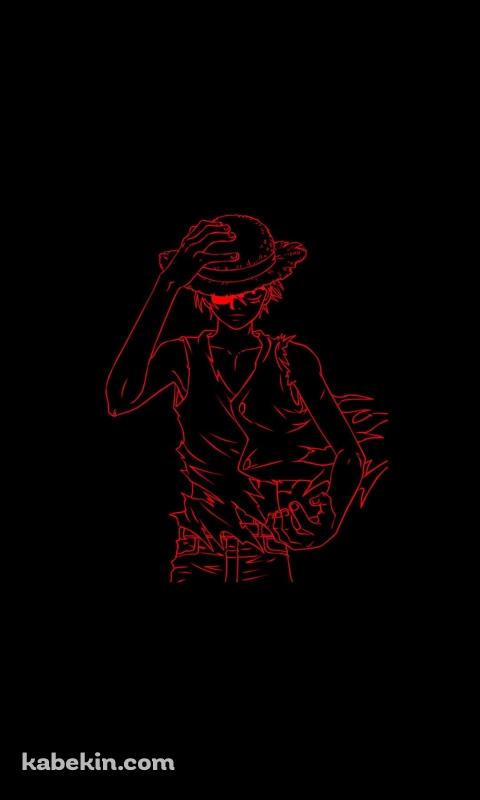 ONE PIECE 赤い麦わらのルフィのAndroidの壁紙(480px x 800px) スマホ用