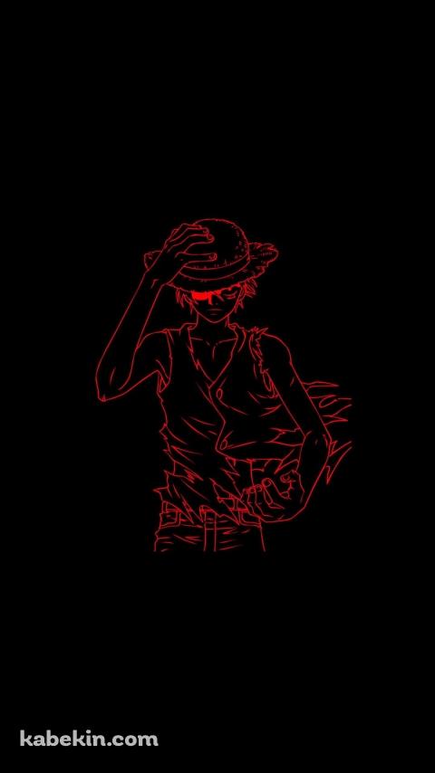 ONE PIECE 赤い麦わらのルフィのAndroidの壁紙(480px x 854px) スマホ用