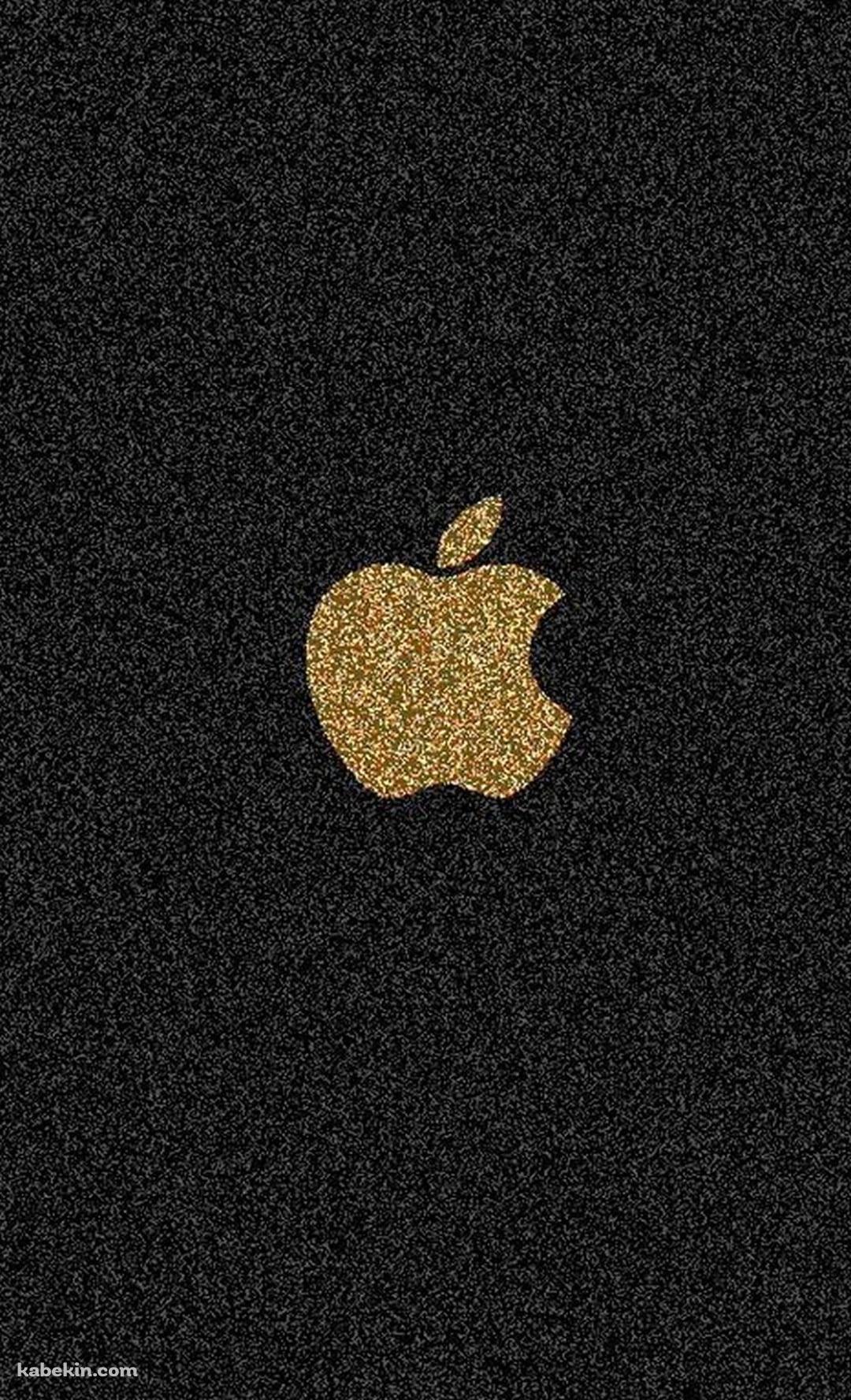 金色 Apple ロゴ iPhone 黒の背景のAndroidの壁紙(1080px x 1776px) スマホ用