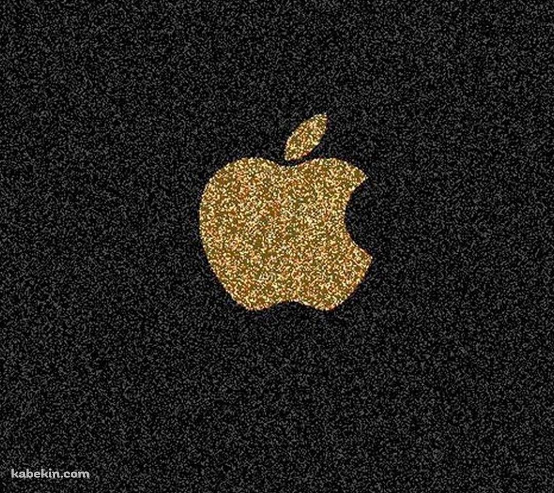 金色 Apple ロゴ iPhone 黒の背景のAndroidの壁紙(1080px x 960px) スマホ用