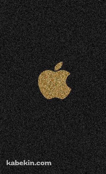 金色 Apple ロゴ iPhone 黒の背景のAndroidの壁紙(360px x 592px) スマホ用