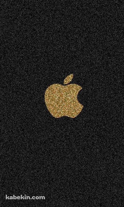 金色 Apple ロゴ iPhone 黒の背景のAndroidの壁紙(480px x 800px) スマホ用