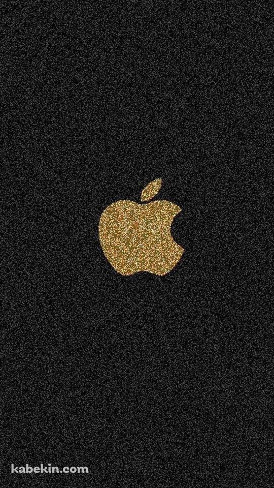 金色 Apple ロゴ iPhone 黒の背景のAndroidの壁紙(540px x 960px) スマホ用