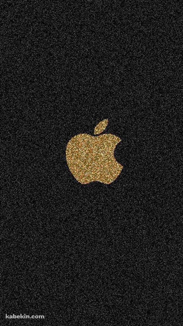 金色 Apple ロゴ iPhone 黒の背景のAndroidの壁紙(720px x 1280px) スマホ用