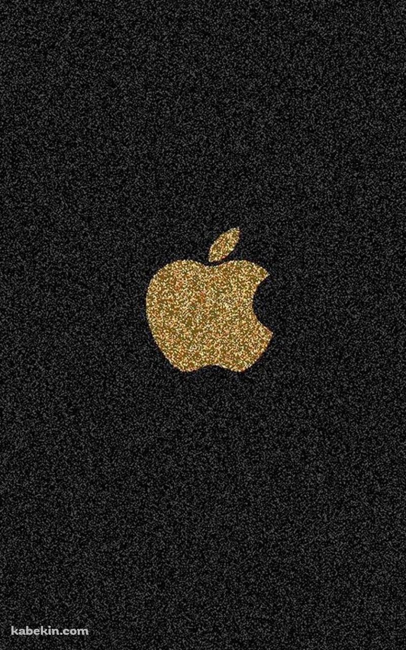 金色 Apple ロゴ iPhone 黒の背景のAndroidの壁紙(800px x 1280px) スマホ用