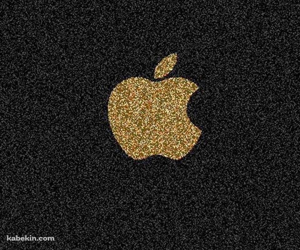 金色 Apple ロゴ iPhone 黒の背景のAndroidの壁紙(960px x 800px) スマホ用
