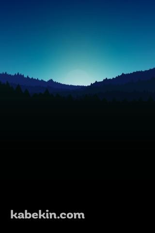 日の出 綺麗な山間部のAndroidの壁紙(320px x 480px) スマホ用