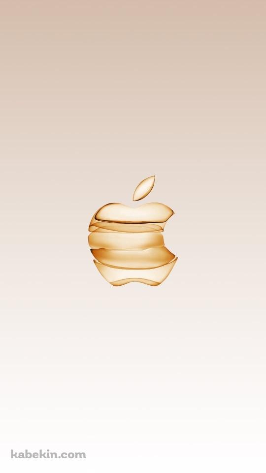 金色 アップルのロゴ 高級感 スタイリッシュのAndroidの壁紙(540px x 960px) スマホ用