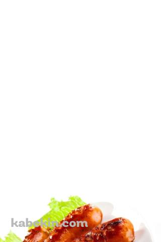 豚のウィンナー ソーセージ 肉 レタスのAndroidの壁紙(320px x 480px) スマホ用