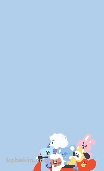 LINE BT21 BTS TATA KOYA RJ SHOOKY MANG CHIMMY COOKYのAndroidの壁紙(360px x 592px) スマホ用