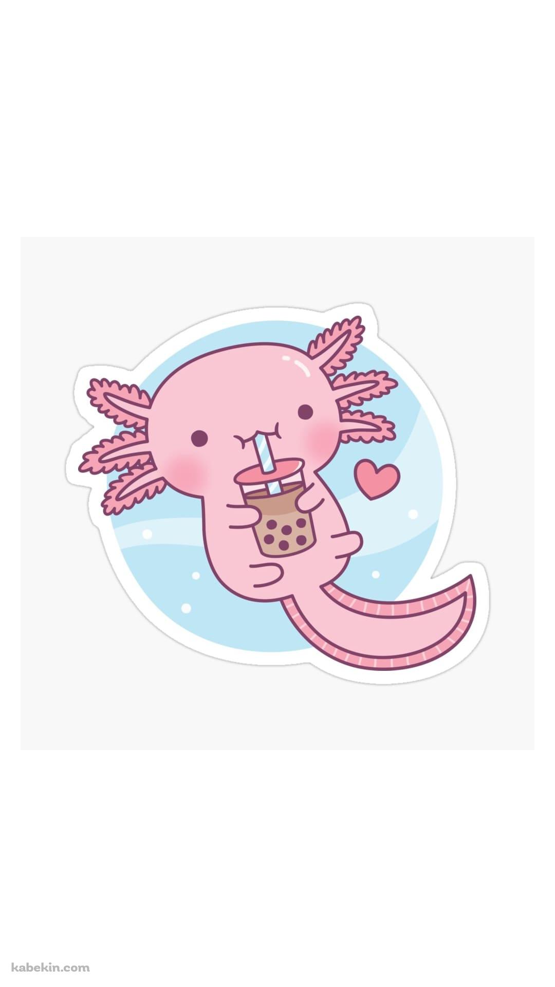 Bobalotl Boba Tea AxolotlのAndroidの壁紙(1080px x 1920px) スマホ用