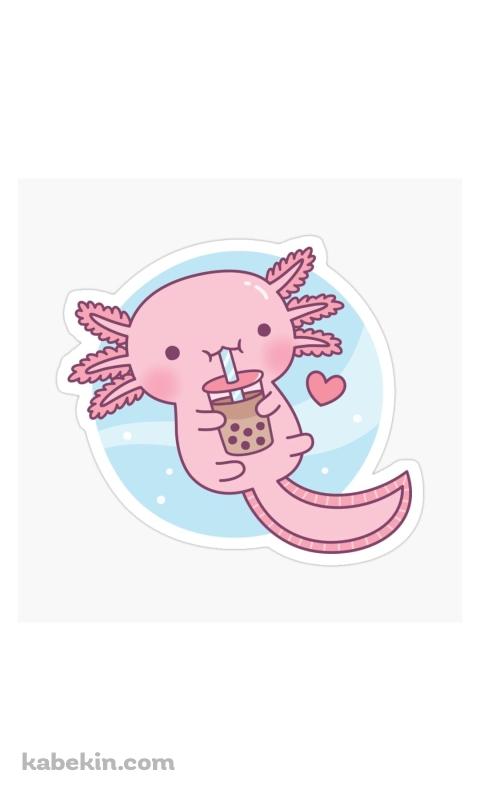 Bobalotl Boba Tea AxolotlのAndroidの壁紙(480px x 800px) スマホ用