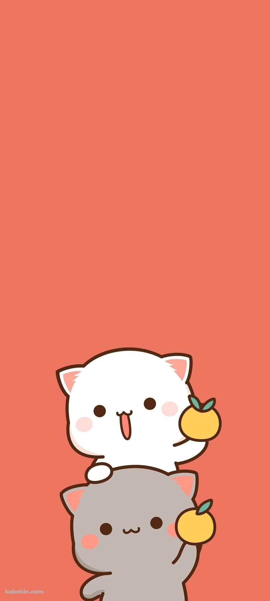 ももねこちゃんとごまくんのAndroidの壁紙(1080px x 2400px) スマホ用