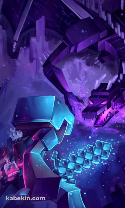 マインクラフト エンダードラゴン 決闘のAndroidの壁紙(480px x 800px) スマホ用