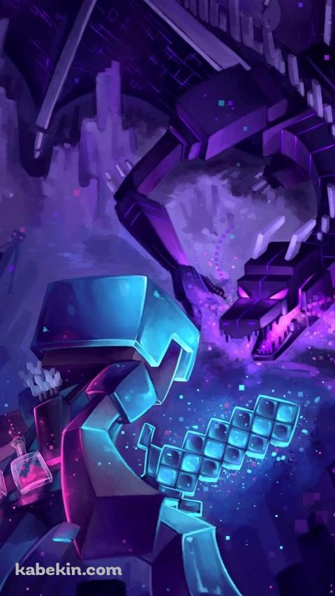 マインクラフト エンダードラゴン 決闘のAndroidの壁紙(480px x 854px) スマホ用