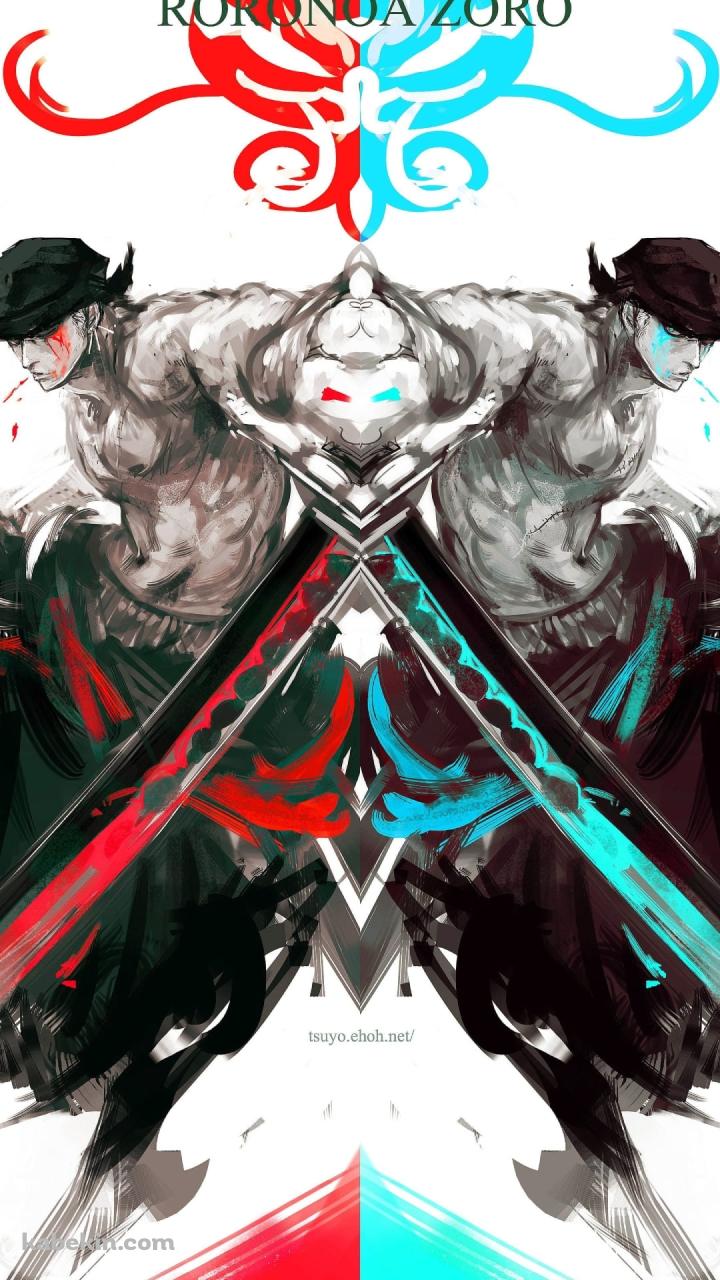 かっこいい手書き風のロロノア・ゾロ / ワンピースのAndroidの壁紙(720px x 1280px) スマホ用