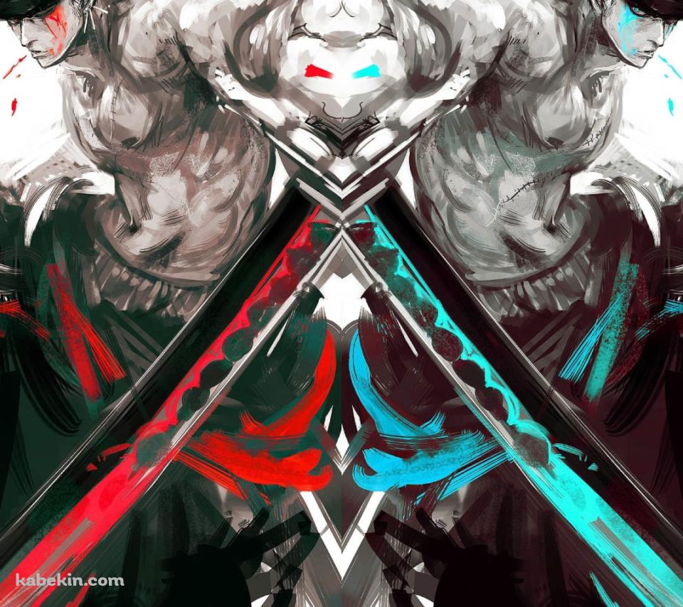 かっこいい手書き風のロロノア・ゾロ / ワンピースのAndroidの壁紙(960px x 854px) スマホ用