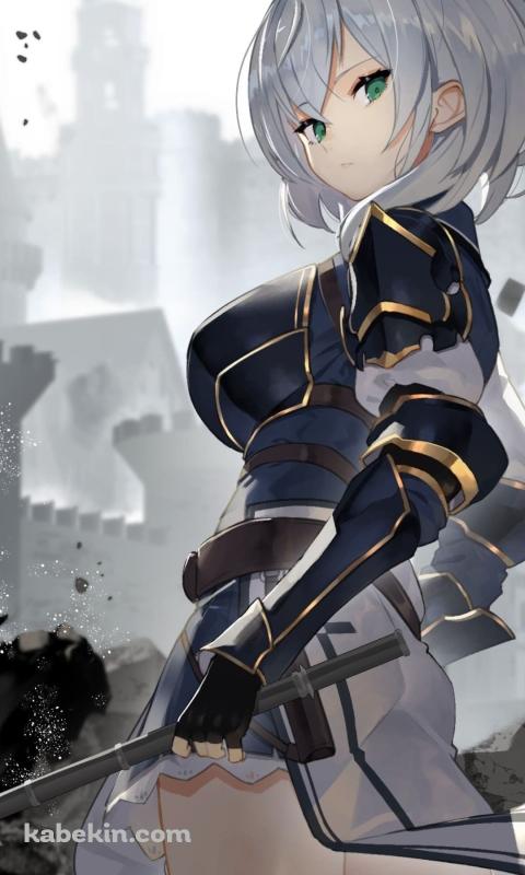 振り向きこちらを見つめる白銀ノエル / バーチャルYouTuber / ホロライブのAndroidの壁紙(480px x 800px) スマホ用