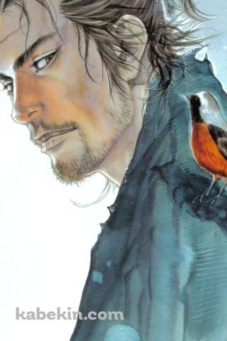 バガボンド 宮本武蔵と鳥のAndroidの壁紙(320px x 480px) スマホ用