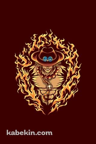 ポートガス・D・エース / かっこいい / メラメラの実 / ワンピースのAndroidの壁紙(320px x 480px) スマホ用