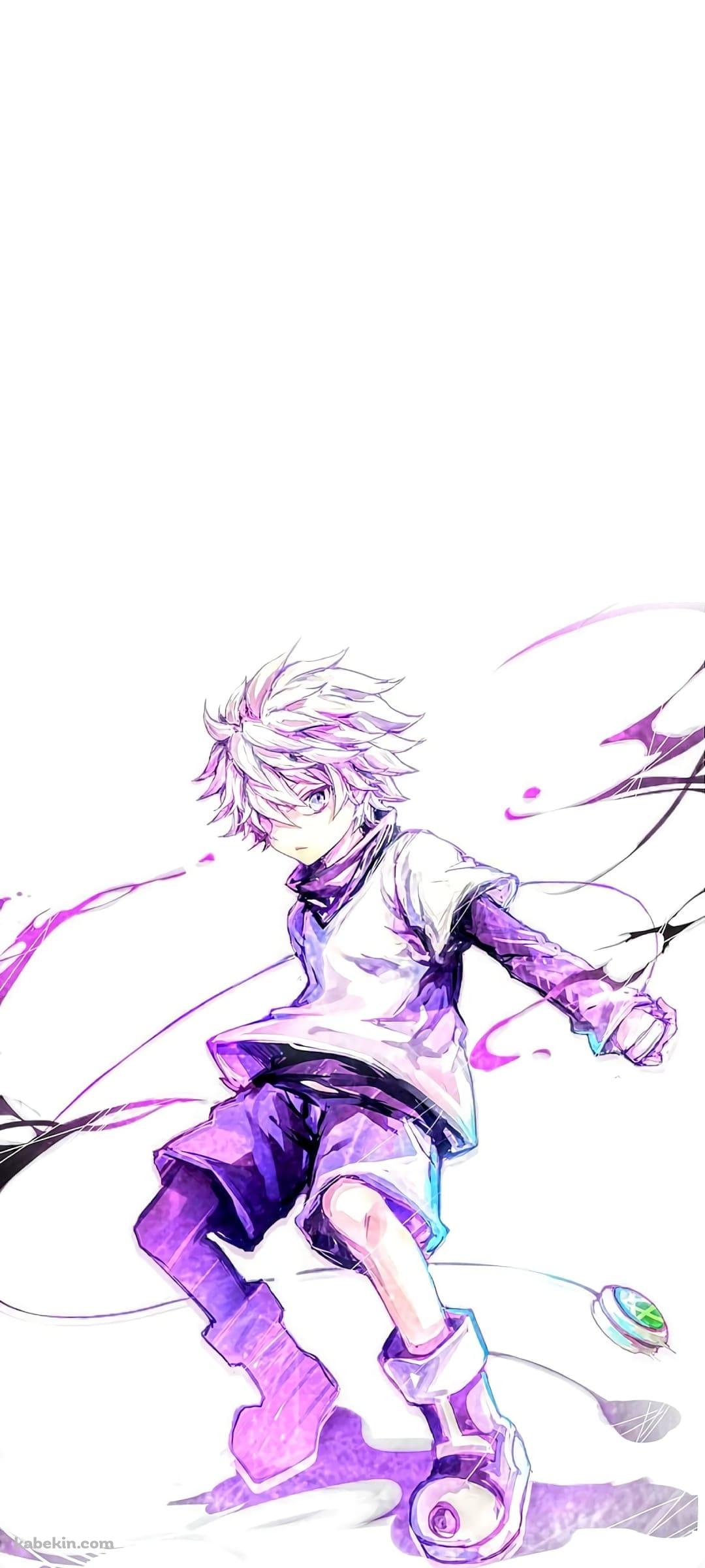 かっこいいキルア / ハンターハンター / 紫のAndroidの壁紙(1080px x 2400px) スマホ用