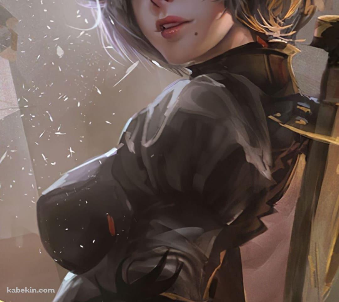 NieR Automata 振り返る2BのAndroidの壁紙(1080px x 960px) スマホ用