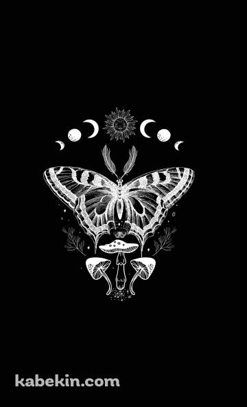 蛾 / キノコ / 星・月のAndroidの壁紙(360px x 592px) スマホ用
