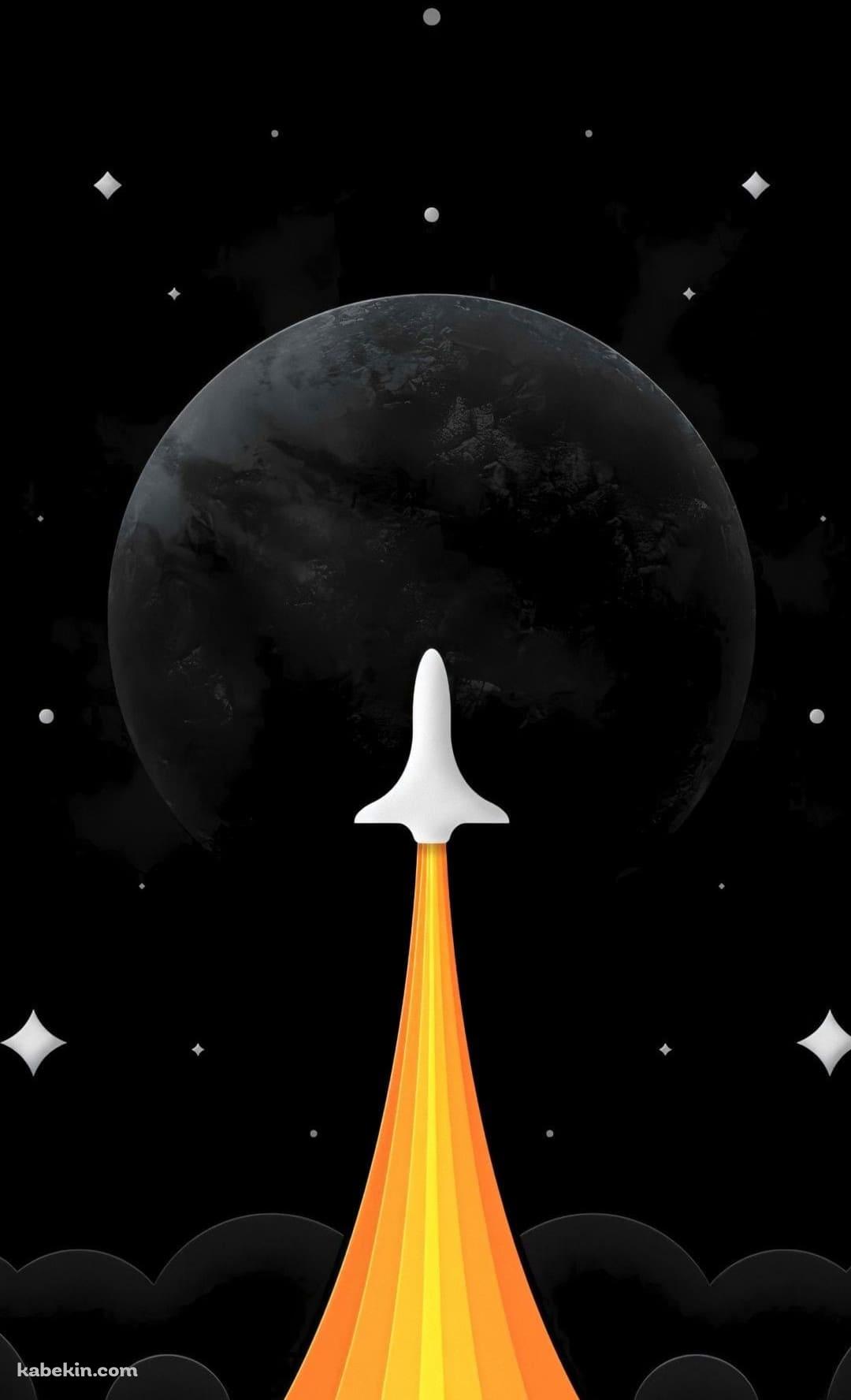 ロケットと黒い宇宙のAndroidの壁紙(1080px x 1776px) スマホ用